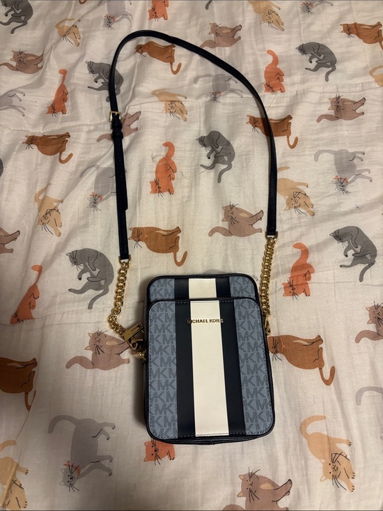 Michael Kors Handbags - blue and white michael kors crossbody bag